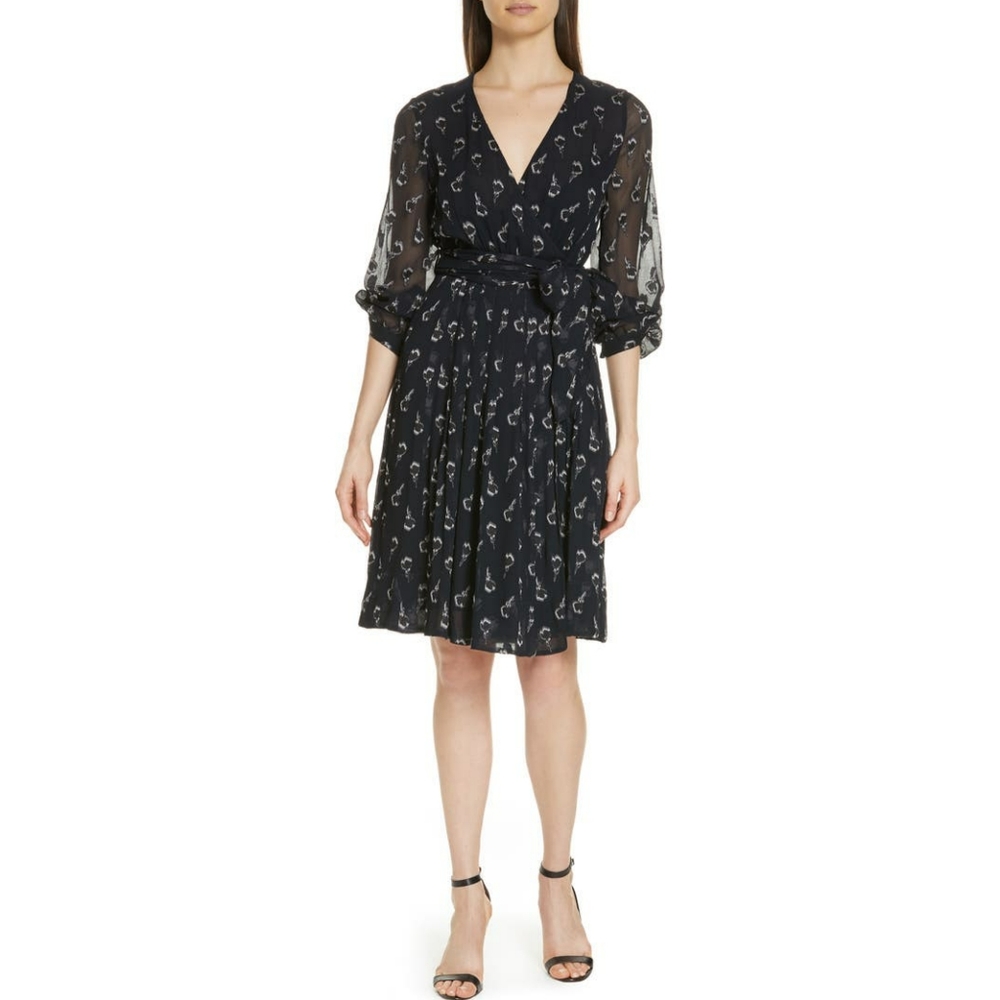 Ba&sh NWOT Memory Noir Lady Floral Chiffon Dress